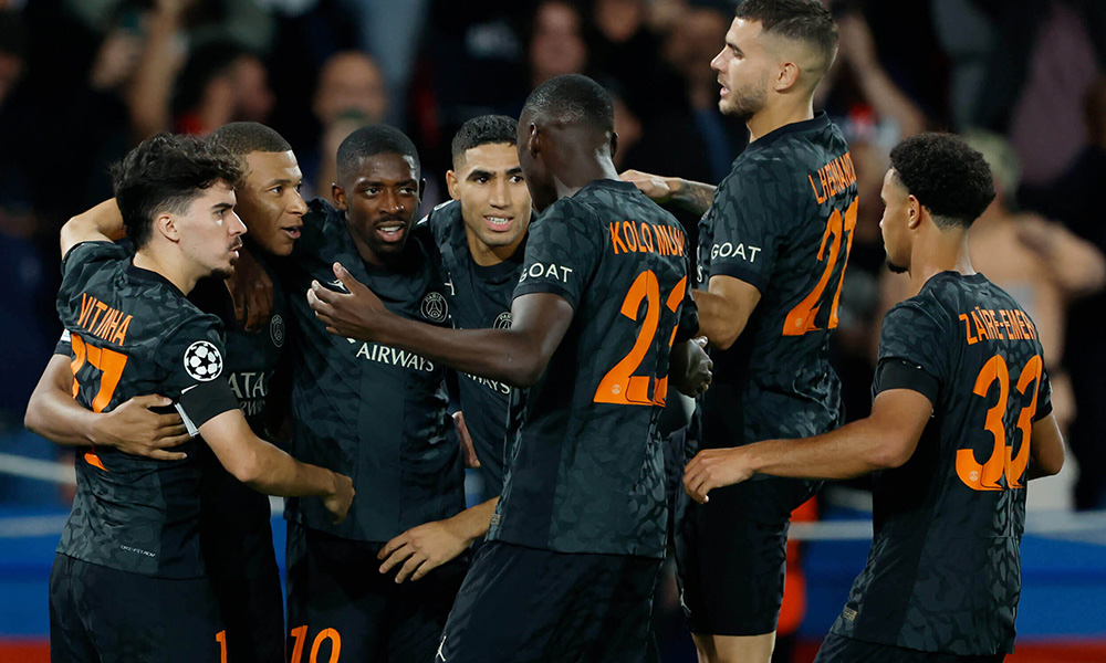 La joie des joueurs du Paris St-Germain contre le Borussia de Dortmund