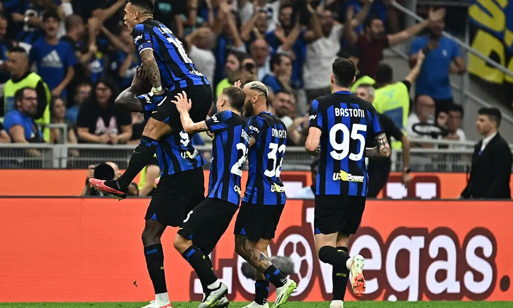 La joie des joueurs de l'Inter de Milan pour le nul obtenu à Saint-Sébastien